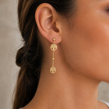 Real Gold Tree Hanging Stud Earring Set 0239-111 E1713