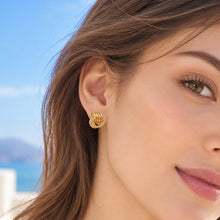 Real Gold 4 Rings Twisted Earring Set 9809 E1812
