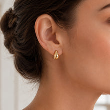 Real Gold 3D Oval Teardrop Water Drop Earring Set - Model 9138 E1856