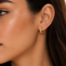 Real Gold GZBV 2 Color Round Luxury Clip Earring Set 0020 E1872