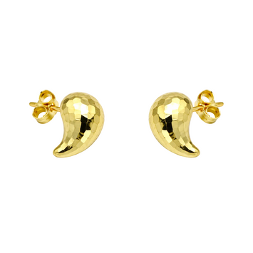 Real Gold Bee Comb Teardrop Stud Earrings Set - Model 6898-25-DC2 E1930