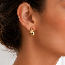 Real Gold Plain Teardrop Stud Earrings Set - Model 6898-26 E1932