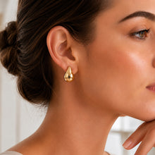 Real Gold Extra Large Teardrop Stud Earring Set  - Model 9139 E1944