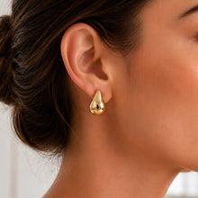 Real Gold Extra Large Teardrop Stud Earring Set  - Model 9139 E1944