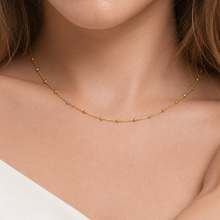 Real Gold 3 Color Beads Ball 1.5 MM Dangler Necklace (40 C.M) 0477 N1558