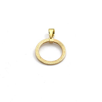 Real Gold Round 2 Side Maze Hoop Pendant - Model 5571 P 2007