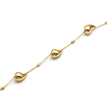 سوار ذهبي حقيقي على شكل دمعة بثلاث قطرات مع بكرة مزخرفة، مقاس قابل للتعديل (16+3 = 19 سم) 1679 BR1885