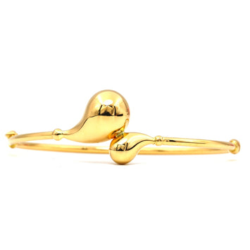 Real Gold Big Teardrop Clip Lock Bangle (Size 19) 3461 BA1611