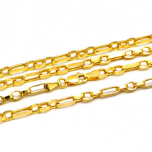 سلسلة ربط على شكل كابل سميك 3 مم من الذهب الحقيقي للجنسين CH1238 (50 سم) 5662 