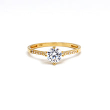 Real Gold Classic Shine Stone Ring 0028 (Size 6) R2773