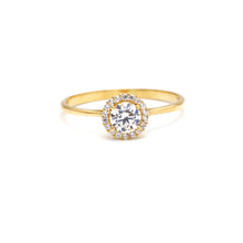 Real Gold Fine Round Spark Stone Ring 0463 (Size 8.5) R2787