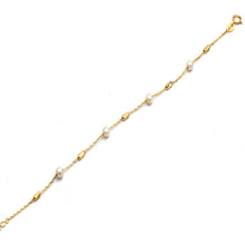Real Gold 4 Pearl with Textured Roller Bracelet 2347 (19 C.M) BR1845