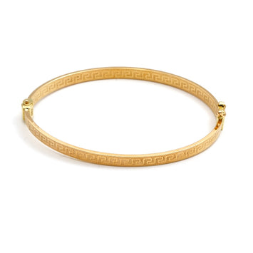 Real Gold Thick Plain Maze Hoop Bangle 0106/4 - (SIZE 14) BA1576