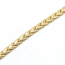 Real Gold Solid Leaf Chain Snake Dual Bracelet 5136 (17 C.M) BR1873
