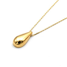 Real Gold Big One-Sided Teardrop Movable Hollow Necklace 1880 (40 C.M) N1526