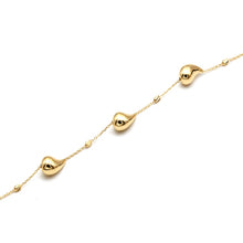 سوار ذهبي حقيقي على شكل دمعة بثلاث قطرات مع بكرة مزخرفة، مقاس قابل للتعديل (16+3 = 19 سم) 1679 BR1885