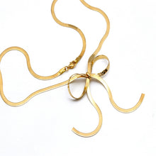 Real Gold Snake Chain Bow Design Necklace (40 C.M) 0041 N1542