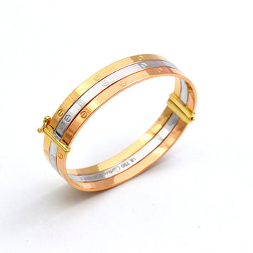 Real Gold Trinity Bangle GZJCT BLZ0079/1 (Size 15) BA1595