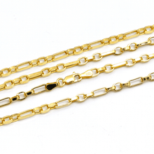 Real Gold 3 MM Thick Cable Link Chain Necklace Unisex 5662 (40 C.M) CH1240