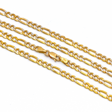  قلادة سلسلة فيجارو صلبة بلونين للجنسين من الذهب الحقيقي GZCR 7586 (50 سم) CH1241