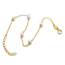 Real Gold 5 Pearl 3MM Bracelet 2487 (19 C.M) BR1851