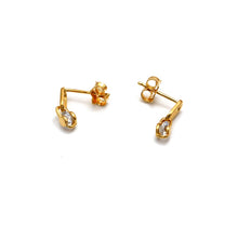 Real Gold Drop Dangler Closed Stone Earrings Set - Model 0267 E1960