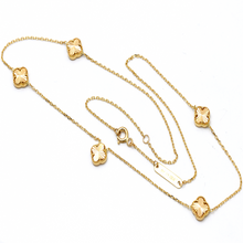 قلادة من الذهب الحقيقي  خرز البرسيم اللامع مقاس قابل للتعديل - طراز 0476-5، تصميم N1383 GZVC 5