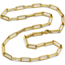 قلادة سلسلة من الذهب الحقيقي بحلقات دائرية سميكة
4 مم بشكل مشبك ورق صلب (45 سم) N1390 831