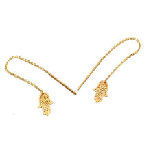 Real Gold Palm Hand Hanging Earring Set - Model 9766 E1854