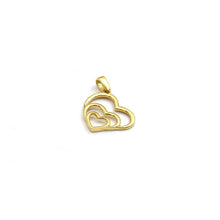 Real Gold 3 Inside Heart Pendant - Model 0285 P 1973