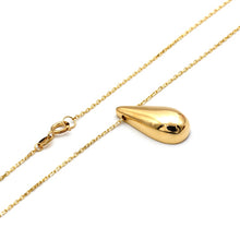 Real Gold Big One-Sided Teardrop Movable Hollow Necklace 1880 (40 C.M) N1526