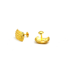 Real Gold Carved Studs with Long Screw Tops Perfect for Ear and Nose Piercings E1893