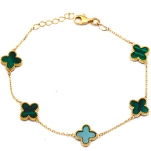 Real Gold GZVC 5 Clover Green Bracelet - Luxury, Unique, and Elegant Design - Style 1962, Design BR1659