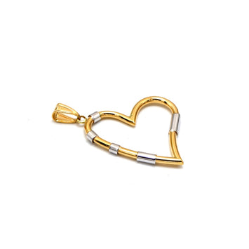 Real Gold 2 Color 3D Big Heart Pendant - Model 1726/YW P 2012