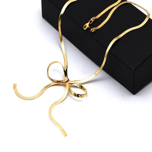 Real Gold Snake Chain Bow Design Necklace (40 C.M) 0041 N1542