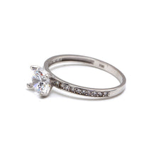 Real White Gold Luxury Solitaire Stone Ring 0233-W (Size 5.5) R2460