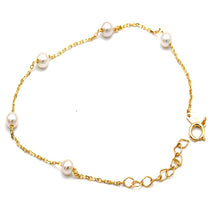 Real Gold 5 Pearl 3MM Bracelet 2487 (19 C.M) BR1851