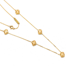 قلادة من الذهب الحقيقي  خرز البرسيم اللامع مقاس قابل للتعديل - طراز 0476-5، تصميم N1383 GZVC 5