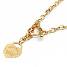 Real Gold GZTF Heart Dangler Link Chain Necklace 0046-1KL A N1387