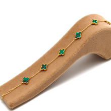 Real Gold GZVC 5 Clover Green Bracelet - Luxury, Unique, and Elegant Design - Style 1962, Design BR1659