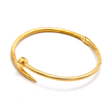 Real Gold GZCR Nail Spiral Textured Bangle 3302 (Size 17 -18) BA1459
