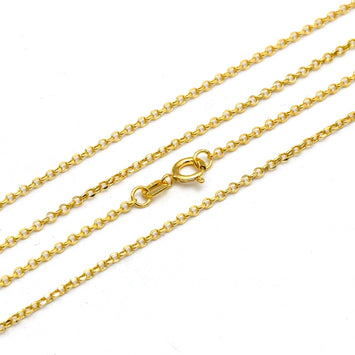 Real Gold Plain Cable Chain Necklace 8353 (40 C.M) CH1258