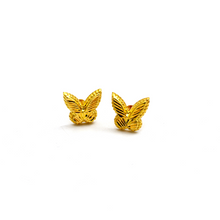 Real Gold GZVC Butterfly Studs with Long Screw Tops Perfect for Ear and Nose Piercings E1892