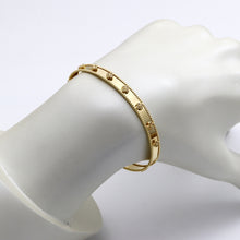 Real Gold GZVC Elegant Clover Stone Bangle 0381 - (SIZE 15.5) BA1499