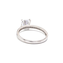 Real White Gold Luxury Solitaire Stone Ring 0233-W (Size 7.5) R2462