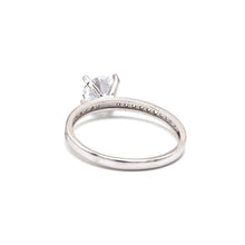 Real White Gold Luxury Solitaire Stone Ring 0233-W (Size 5.5) R2460