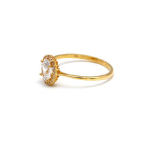 خاتم حجري بيضاوي من الذهب الحقيقي 0466 (مقاس 7) R2740