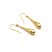 Real Gold Engraved Stones on Long Teardrop Earrings Set - Model 0492 E1953