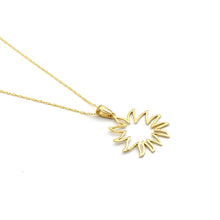 Real Gold Plain Sun Design Necklace - Model 0111 CWP 1960