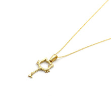 Real Gold Kitty Stone Key Necklace - Model 0206 CWP 1966